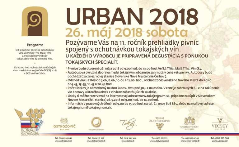 Flyer - URBAN 2018 – POŽEHNANIE MLADÉHO VÍNA